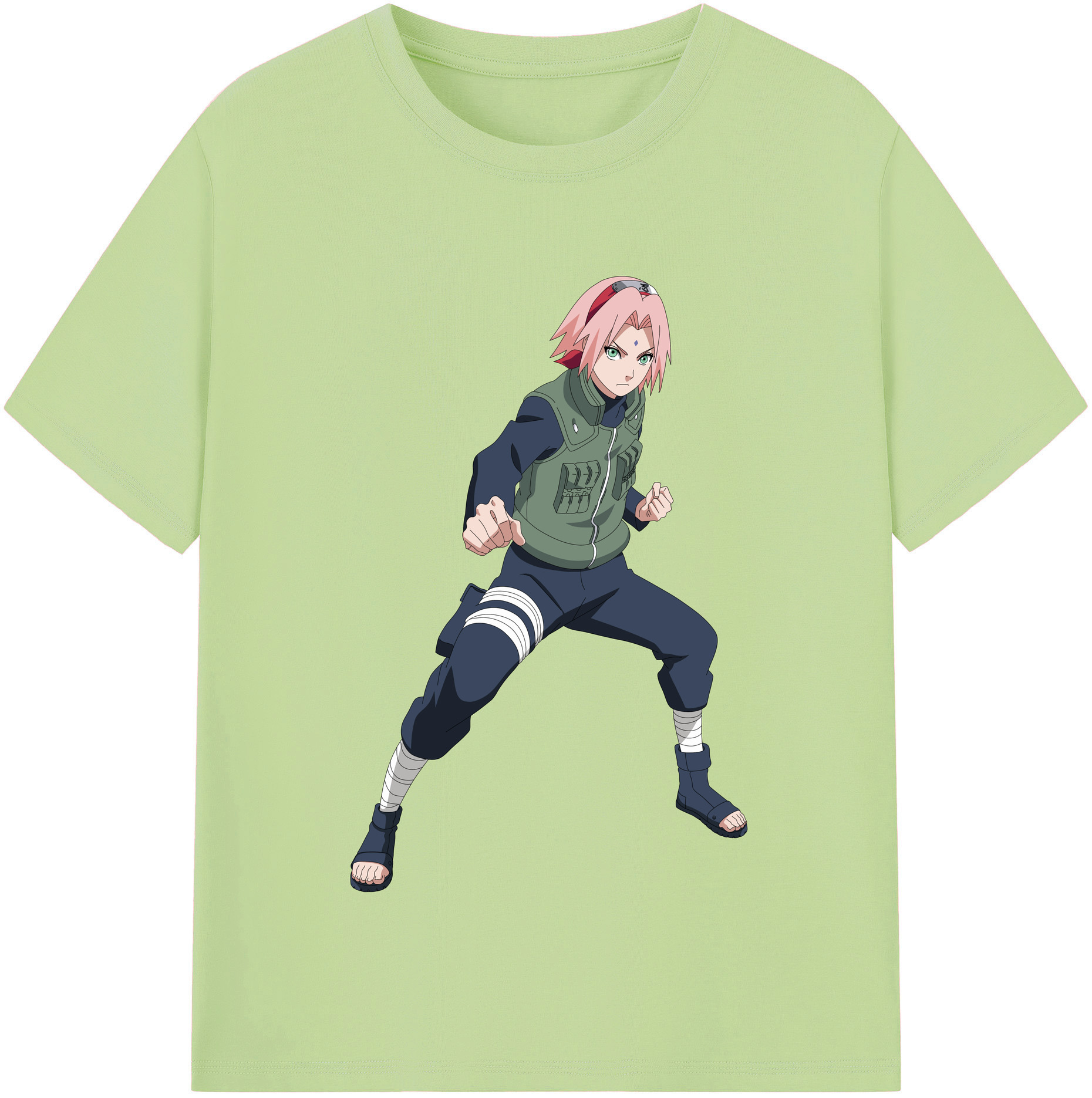 （画像用） NARUTO -ナルト- 春野サクラ Haruno Sakura 綿100％半袖Tシャツ（フロントプリント）